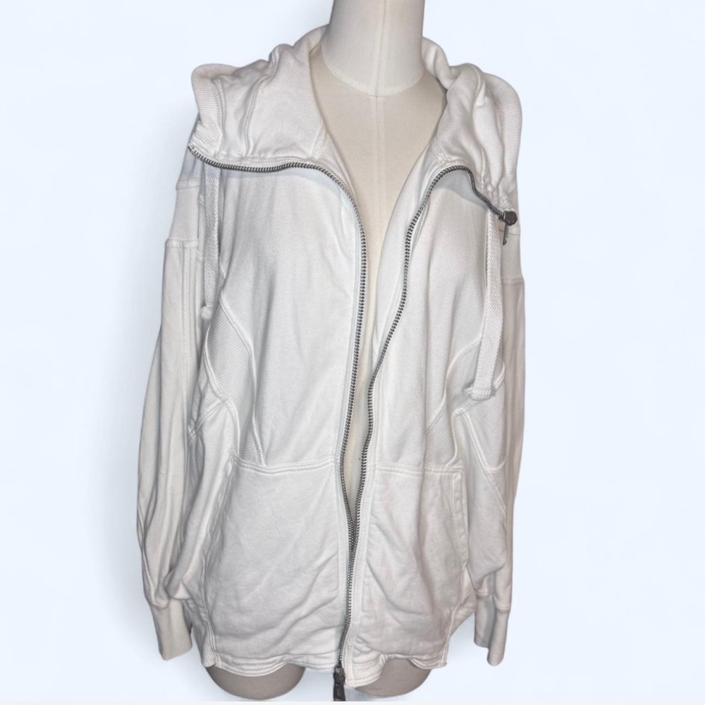 FP Movement by Free People white slouchy oversized  bomber jacket with bat wings